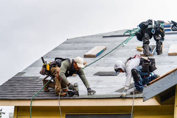 Professional Roofing technician working in Albion, RI